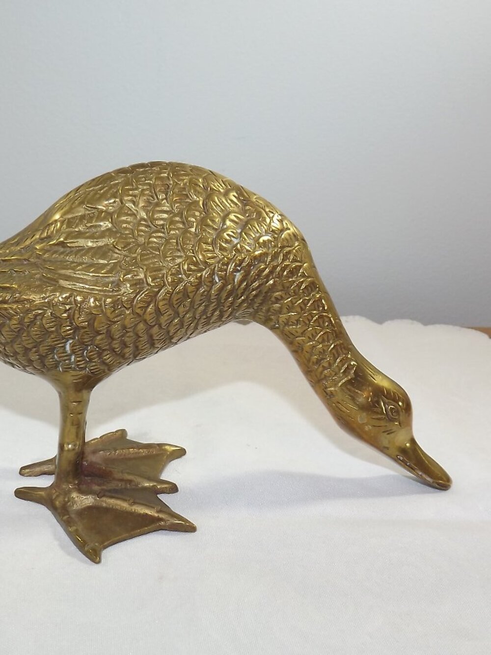 Brass Goose Figurine - Gold Decorative Duck Sculpture